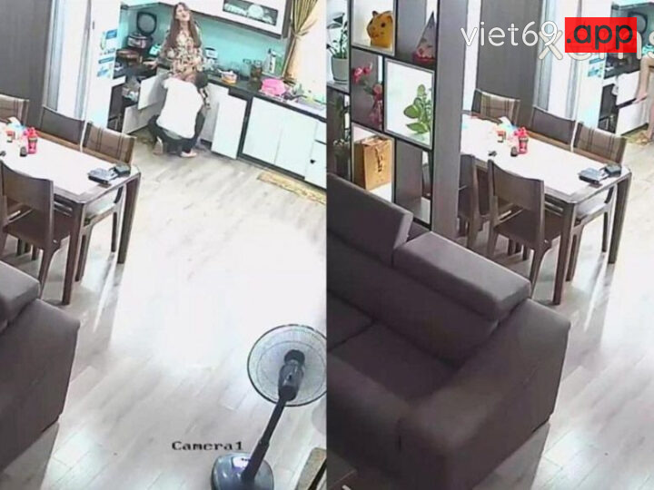 Ảnh 3 của Hack Camera Cặp vợ chồng việt vợ đang nấu ăn thì chồng lột đồ bú lồn và bế lên chịch khắp nhà – Phần 1